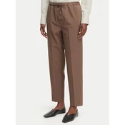 Marella Hlače iz tkanine Teso 2613131075 Rjava Regular Fit