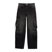 Pull&Bear Kargo kavbojke črn denim