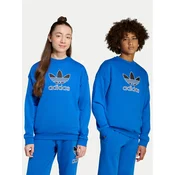 adidas Majica dugih rukava Trefoil JV8570 Plava Loose Fit