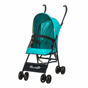 PAWHUT zložljiv voziček za majhne pse, vrtljiva kolesa z eva zavoro in varnostnim povodcem, 65x42x94cm zelena