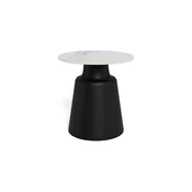 Klubska mizica SANTORINI O 45 cm bela/črna/keramika