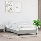 shumee vidaXL Posteljni okvir brez vzmetnice, svetlo siv, 90x190 cm, oblazinjen s tkanino