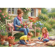 Trefl - Puzzle Premium Plus: Materinski dan: Družina na vrtu: materinski dan: Družina na vrtu - 1 000 kosov