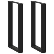 Noge za barski stol U-oblika 2 kom Crne 50 x (90-91) cm Celik