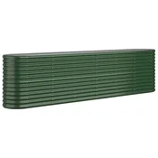 Vidaxl Visoka greda iz cinkanega jekla 260x40x68 cm zelena