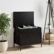 vidaXL Shranjevalna škatla Črni hrast 80 x 40 x 49,5 cm Inženirski les