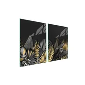 shumee Steklena zaščitna plošča za štedilnik 2x45x52 Leaf