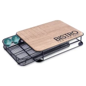 shumee Organizator za kavne kapsule, kovinski, črn, BISTRO, 30,5 x 24 x 6,5 cm