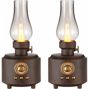Generic Retro namizna svetilka Retro Bluetooth zvočnik Polnilna prenosna nočna lučka Brezplamenska LED oljna svetilka, (21124727)