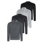 QUADRUPLE SET V4007 DEWBERRY MENS SWEATSHIRT-BLACK-NAVY-ANTHRACITE-GREY