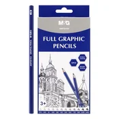 Grafitni svinčnik M&G vse trdote od 2H do 14B - set 12 kosov
