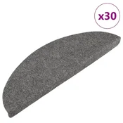 Vidaxl Preproge za stopnice samolepilne 30 kosov sive 56x17x3 cm