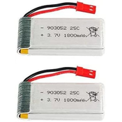 2 Pieces 3.7V 1800mAh 25C li-po Battery with JST Plug for JJRC H11D H11C HQ898B RC Helicopter Quadcopter