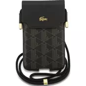 Lacoste PVC Blend Monogram Metal Logo torbica za telefon XL smeđa