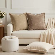 vidaXL Prevleka za blazino 2 kos HOUTEN Taupe 45 x 45 cm