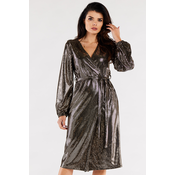 Awama Womans Dress A564 Gold/Dots