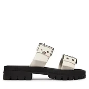 Natikači Tommy Jeans Tjw Buckle Straps Sandal EN02966 Kremna