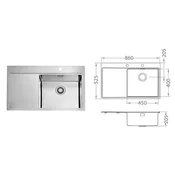 ALVEUS 1149518 - Kuhinjski sudoper PURE 86x52,5 cm nehrdajuci celik