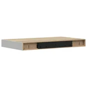 Vidaxl Stenska polica barva hrasta in bela 50x23,5x3,8 cm MDF