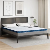 Vidaxl Blazine za vzmetnice Bela in modra 200 x 200 cm