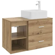 Vidaxl Komplet pohištva za kopalnico 2 pcs Artisan hrast