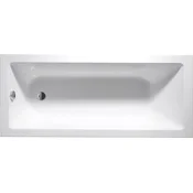 AQUALINE Prostorna bela akrilna kad POLYSAN 160x70 cm z gladko površino in prelivno odprtino