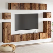 TV Jedinice Zidne 4 pcs Staro drvo Konstruirano drvo