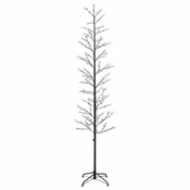 Vidaxl Mini brezovo božično drevo Črna 47 x 240 cm Jeklo 675 LED