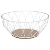 FIVE KOŠARA ZA VOCE DIAMOND 28X11.5CM METAL MDF BIJELA