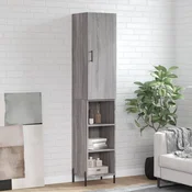 Vidaxl Visoka omara siva sonoma 34,5x34x180 cm inženirski les