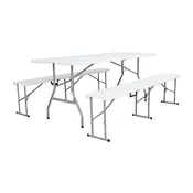LINDER EXCLUSIV Sklopivi pivski set – sivi/bijeli