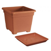 PVC SADILNI LONEC KVADRAT 22 CM TERAKOTA