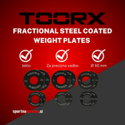 Toorx Fractional Steel Coated Weight Plates – olimpijski utežni diski z manjšimi težami – po naročilu (dobava 10 do 14 dni)