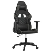 Vidaxl Gaming stol črno in siva umetno usnje