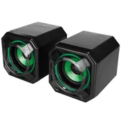 Zvucnici 2.0 Mikado MD-177 5Wx2 USB zeleno crni