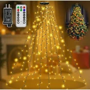 Novogodišnje LED lampice zavesa 1,5 m, 200 LED dioda, toplo bele, sa daljinskim upravljacem ( KLK2663 )