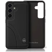 Ovitek Mercedes Leather Curved Stitches case for Samsung Galaxy S25 black (MEHCS25S23RBCSK)