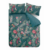 Zelena posteljnina 135x200 cm Tropical Floral Birds - Catherine Lansfield