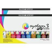 Daler Rowney System3 Set akrilnih barv 10 x 29,5 ml