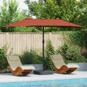 Vrtni suncobran Terakota 385 x 209 x 244 cm Poliester i celik