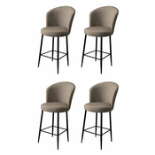 HANAH HOME Set 4 barske stolice Alte Cappuccino Black