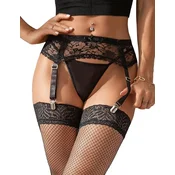 SuperLove Lace Suspender Belt with G-String 5222 Black XL/XXL