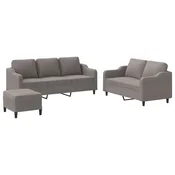 Vidaxl Sedežna garnitura z blazinami 3-delna taupe blago