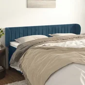 Vidaxl vidaXL Vzglavnik s krilci temno moder 163x23x78/88 cm žamet