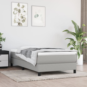 vidaXL Vzmetnica z žepkasto vzmetjo svetlo siva 90x190x20 cm blago