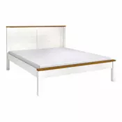 eoshop Zakonska postelja TOPAZIO 160x200 cm, masiven bor, bela lakirana, brez podnice in vzmetnice