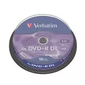 VERBATIM DVD+R MEDIJ 10PK DL C (43666)