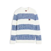 Tommy Jeans Pulover safir/bela