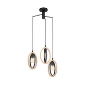 EGLO Viseca lampa BASILDON 3xE27 O615 crna/drvo 43463
