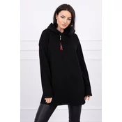 Tunic with zipper on hood Oversize black